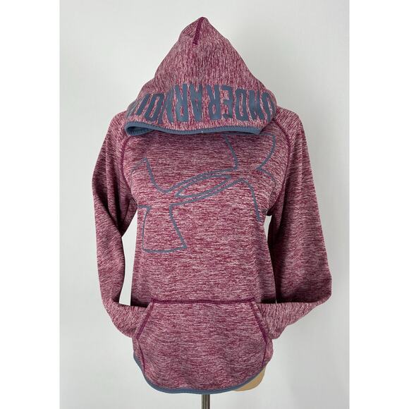 Under Armour Youth Large Coldgear Lightweight Hoodie Sweatshirt Fleece Purple - Picture 3 of 9